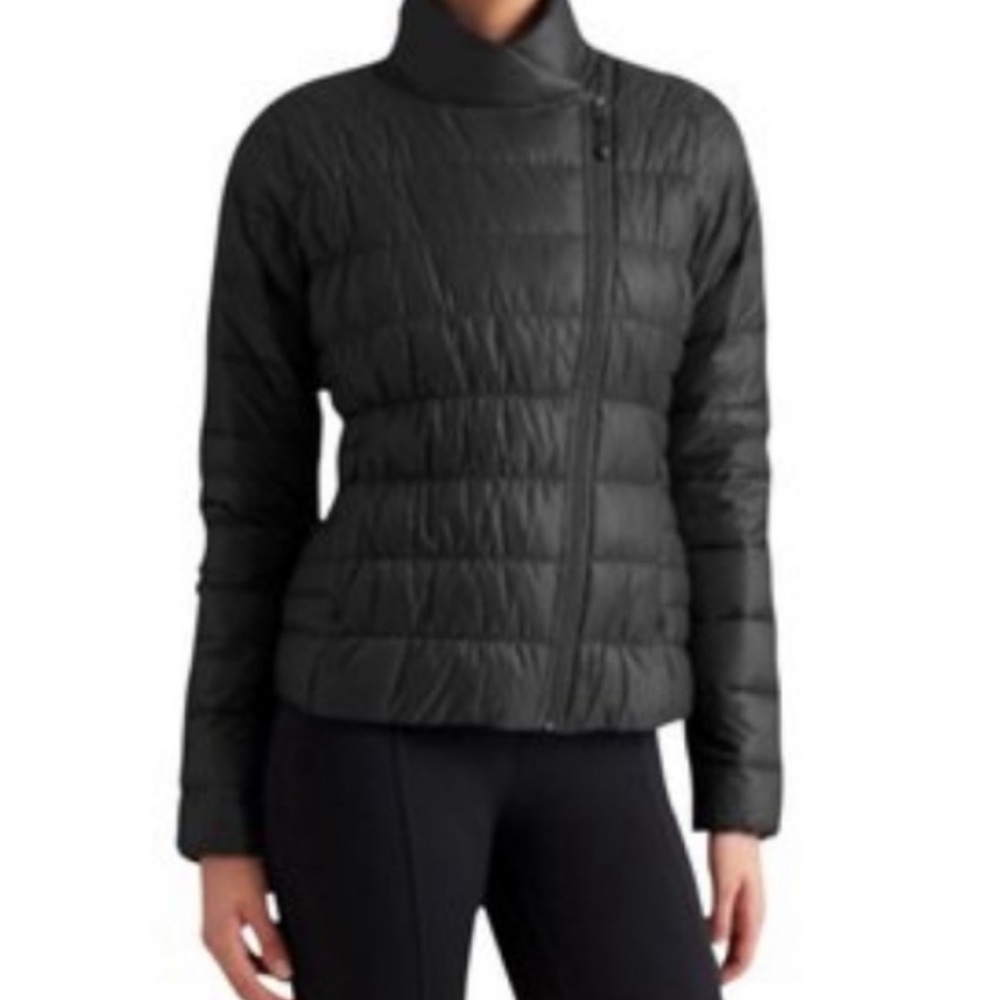 Athleta Down Puffer Jacket Small, Black “Downalicious”